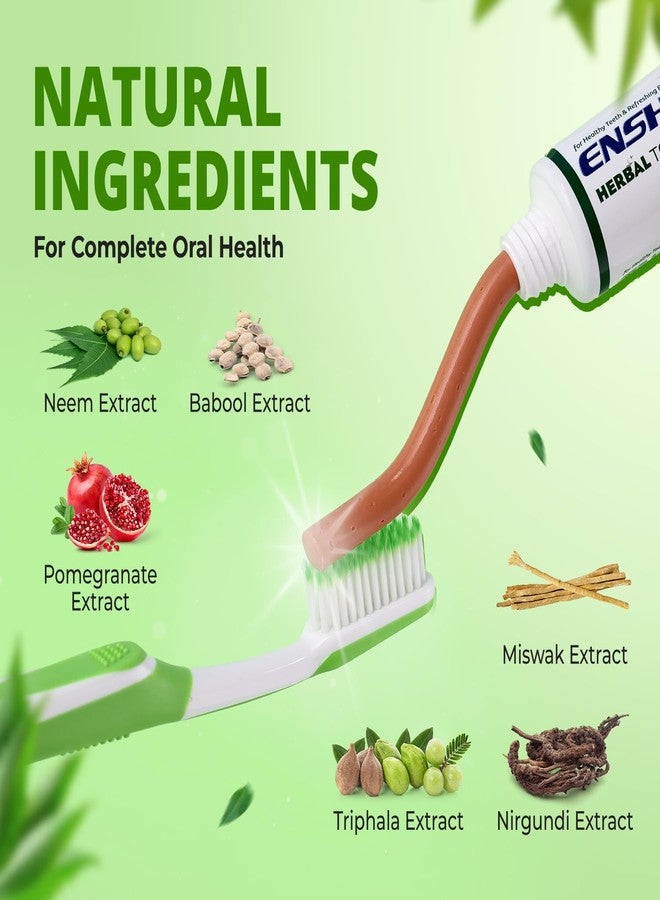 Enshine Herbal Toothpaste | Ayurvedic Formula for Complete Oral Care | 100% Herbal Ingredients for a Healthy Smile Pack of 2 (100g each) - Image 3